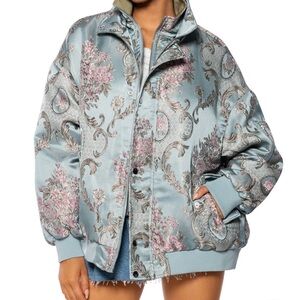 VERSAILLES OVERSIZE BROCADE BOMBER JACKET - S